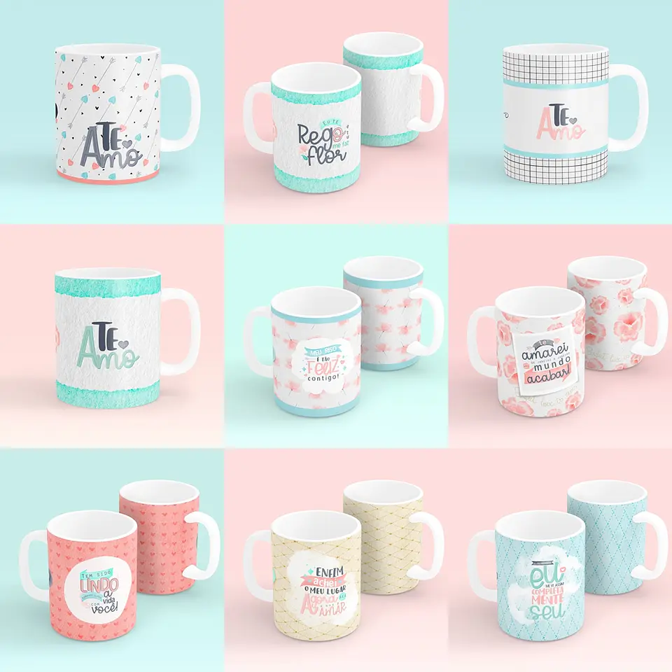 Arte Caneca Namorados 3.0 Pack Sublimação Arquivos 1