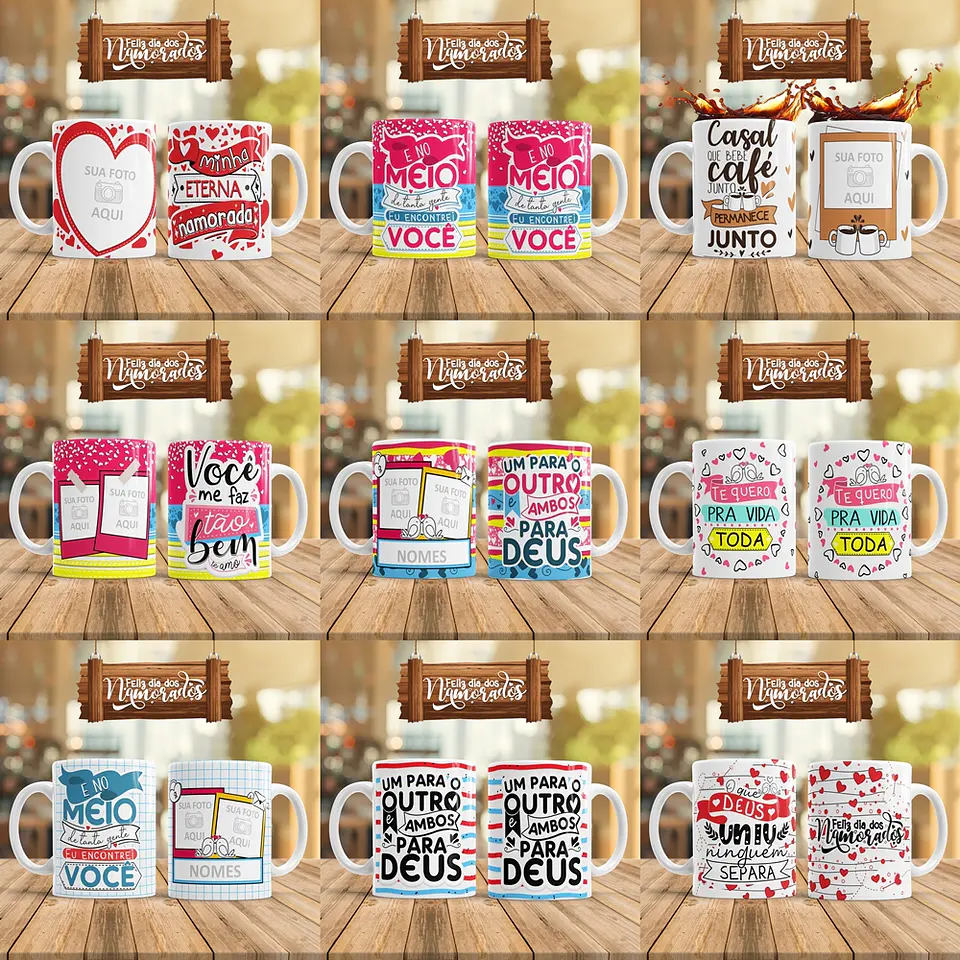 Arte Caneca Namorados 5.0 Pack Sublimação Arquivos 4