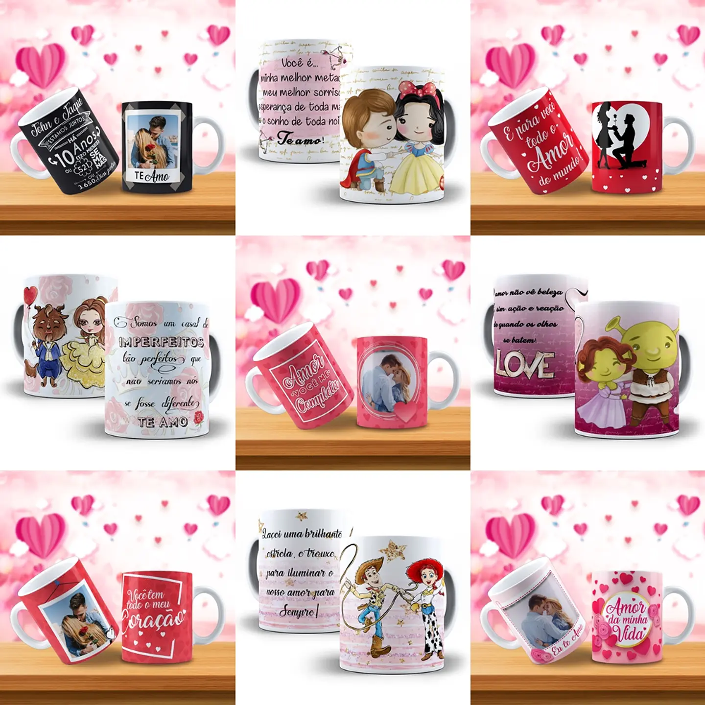 Arte Caneca Namorados 3.0 Pack Sublimação Arquivos 4