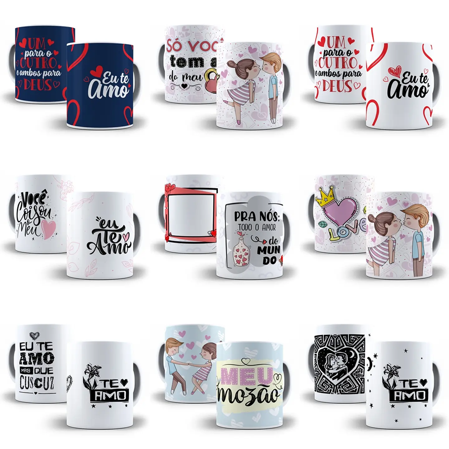 Arte Caneca Namorados 4.0 Pack Sublimação Arquivos 4