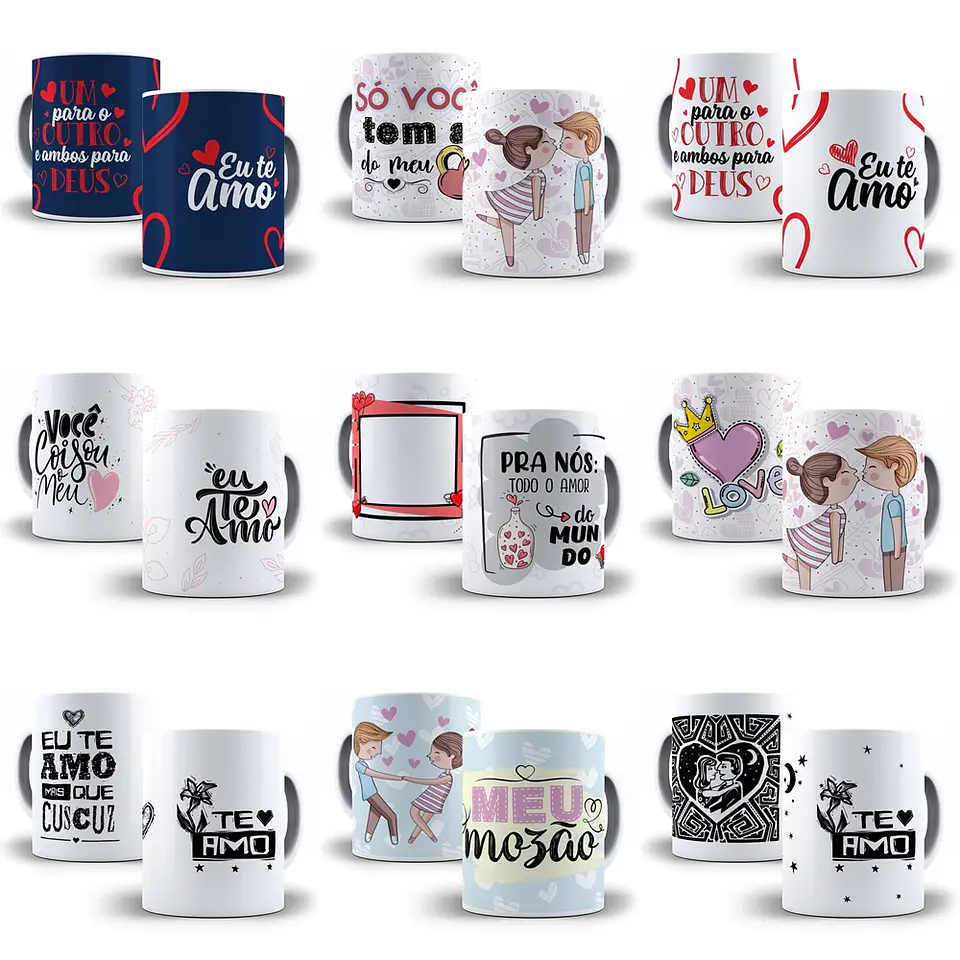Arte Caneca Namorados 4.0 Pack Sublimação Arquivos 4