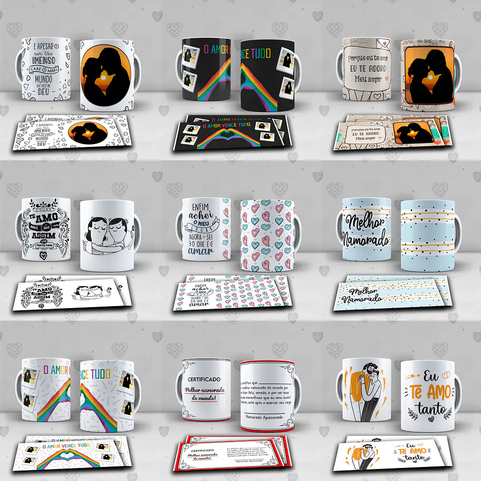 236 Artes para Dia dos Namorados Sublimação Editável em Corel Draw 6