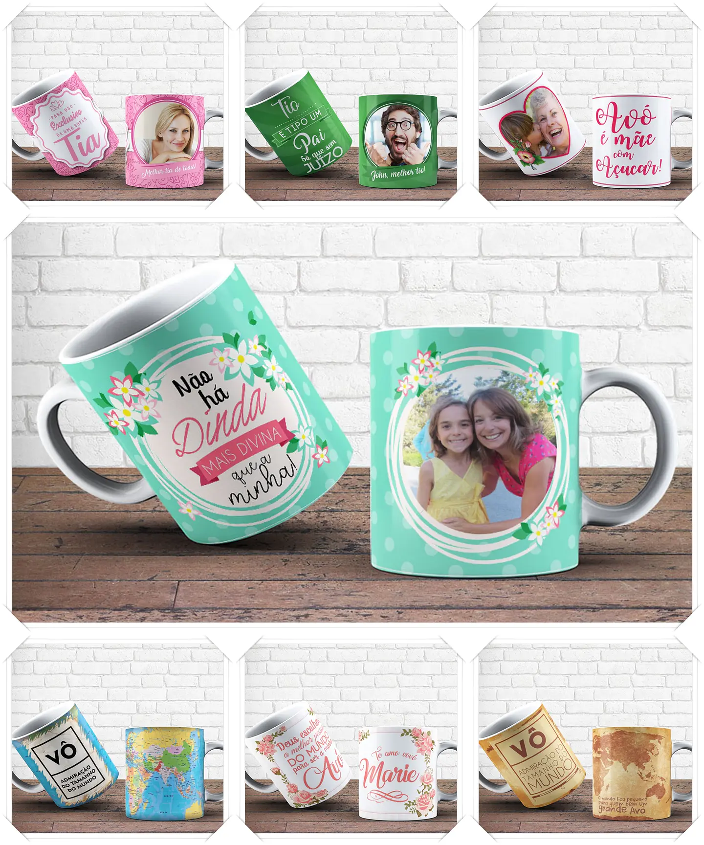 47 Artes para Caneca Familia Editável em Corel Draw 1