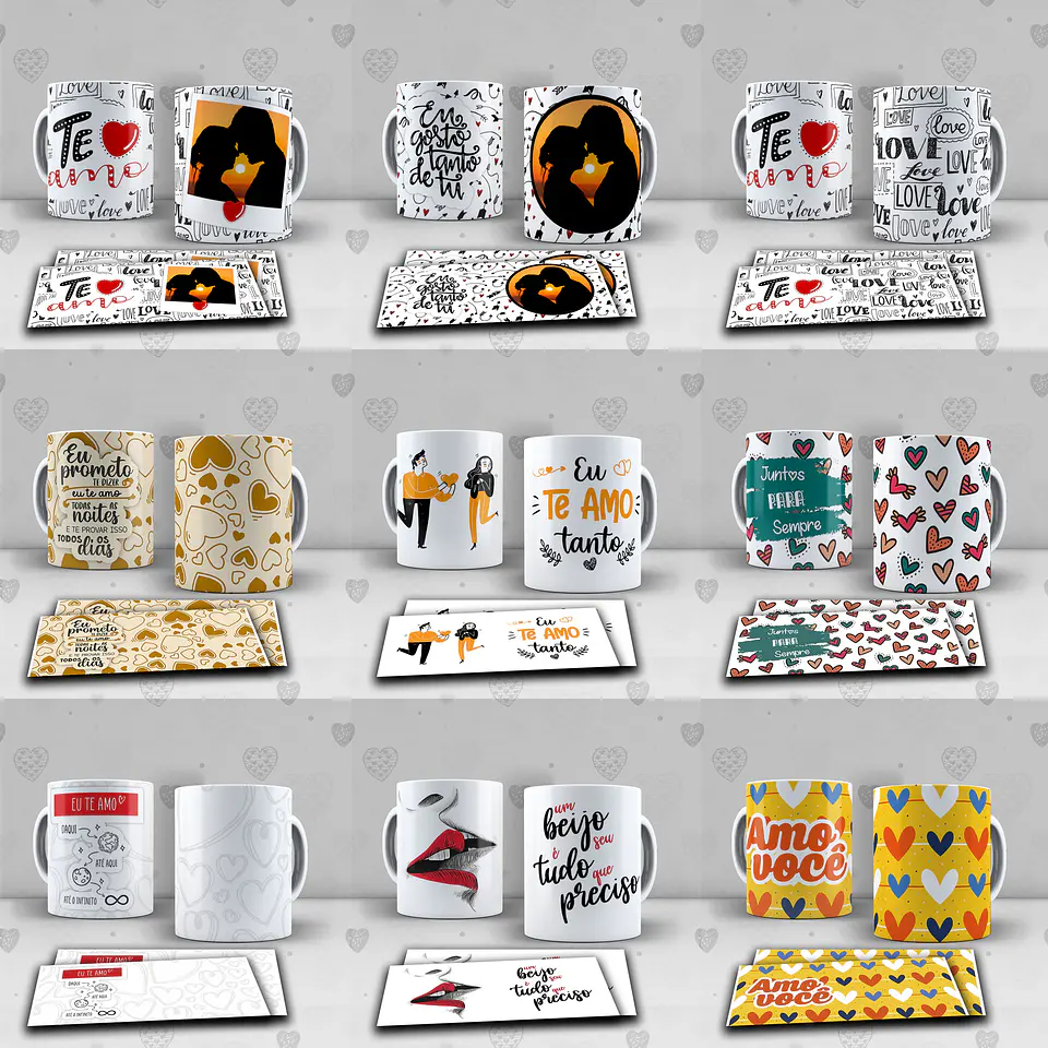 236 Artes para Dia dos Namorados Sublimação Editável em Corel Draw 7