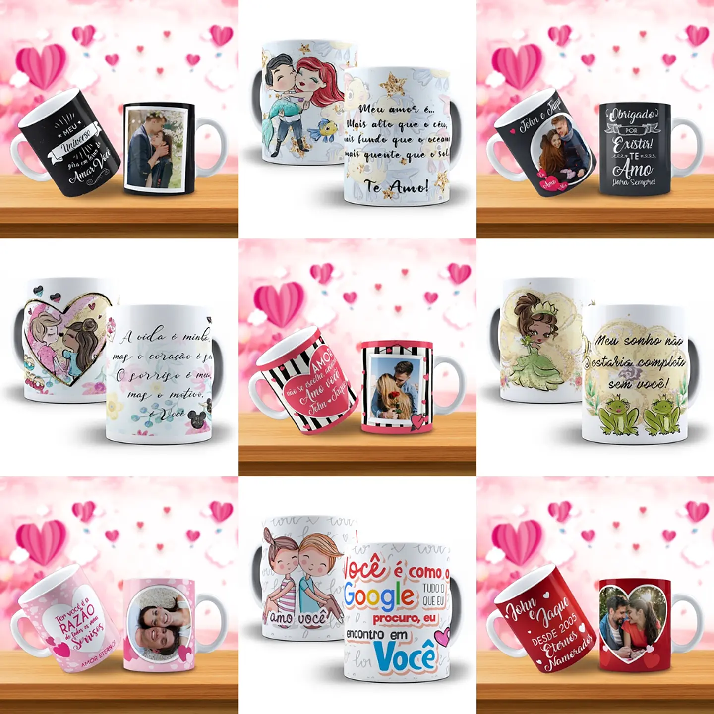 Arte Caneca Namorados 3.0 Pack Sublimação Arquivos 5
