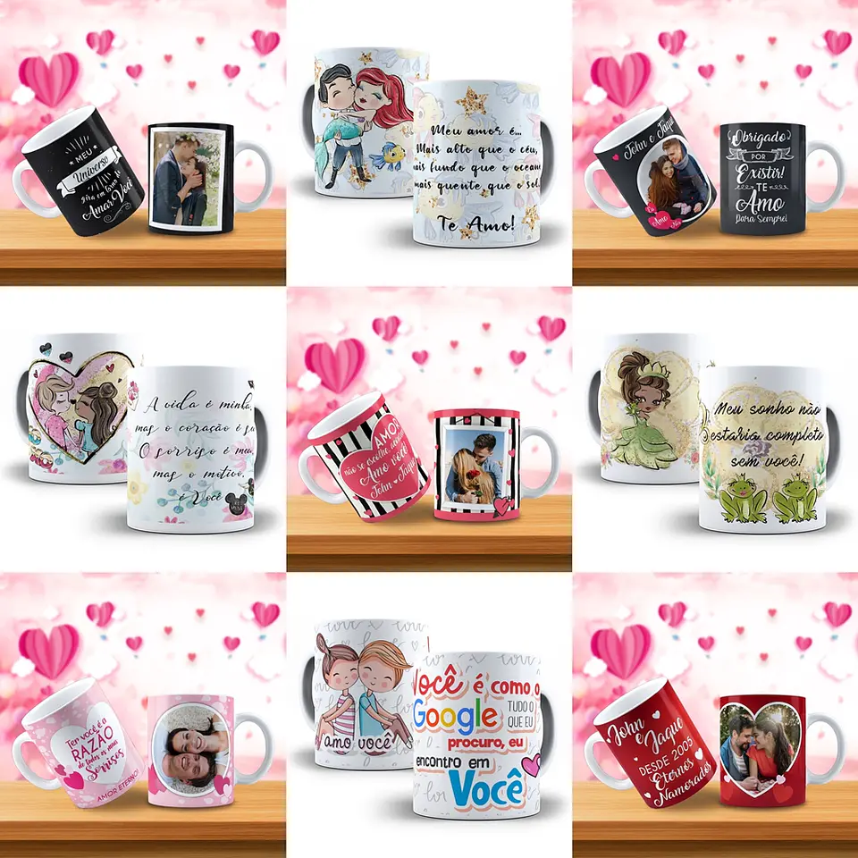 Arte Caneca Namorados 3.0 Pack Sublimação Arquivos 5