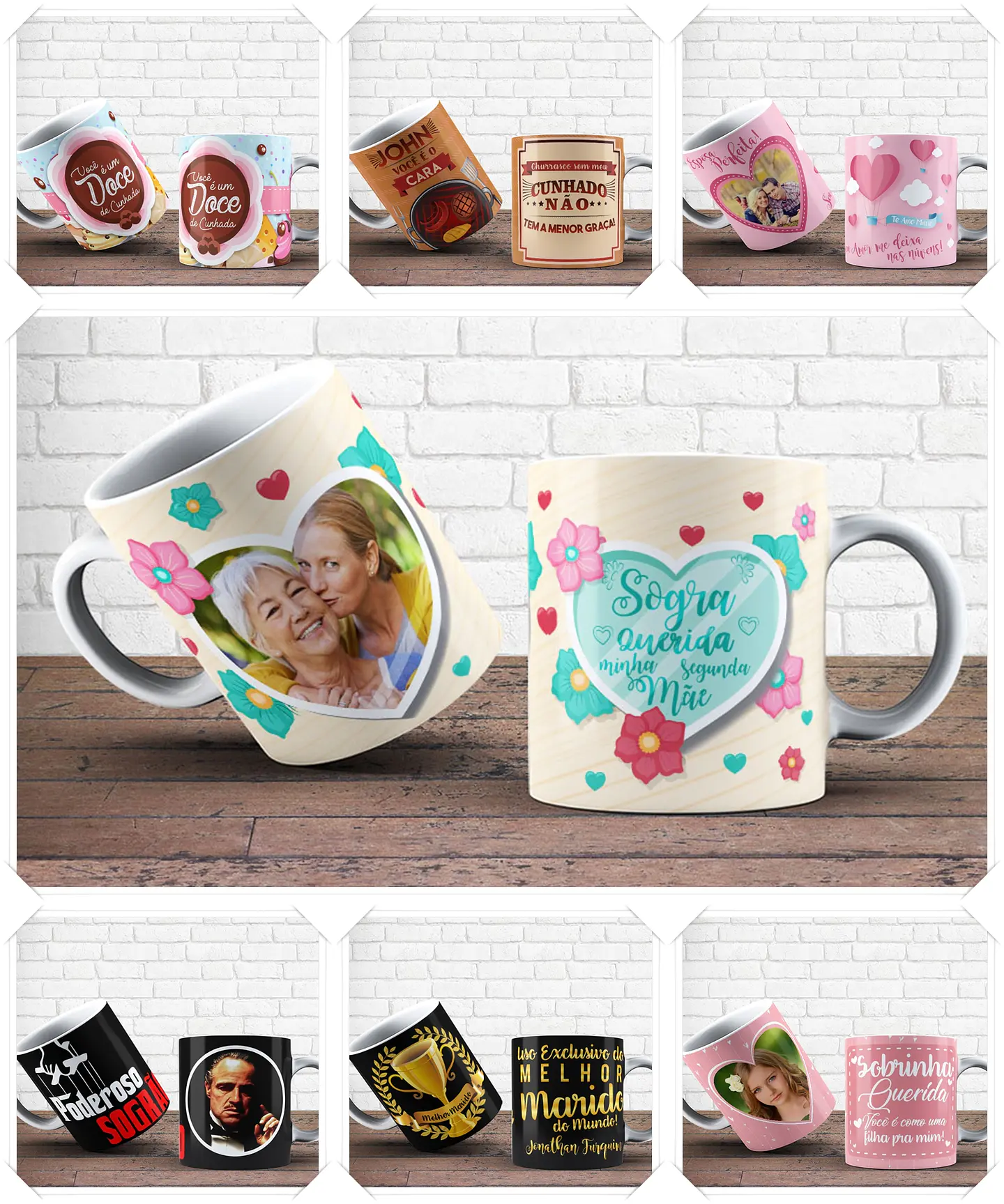 47 Artes para Caneca Familia Editável em Corel Draw 2