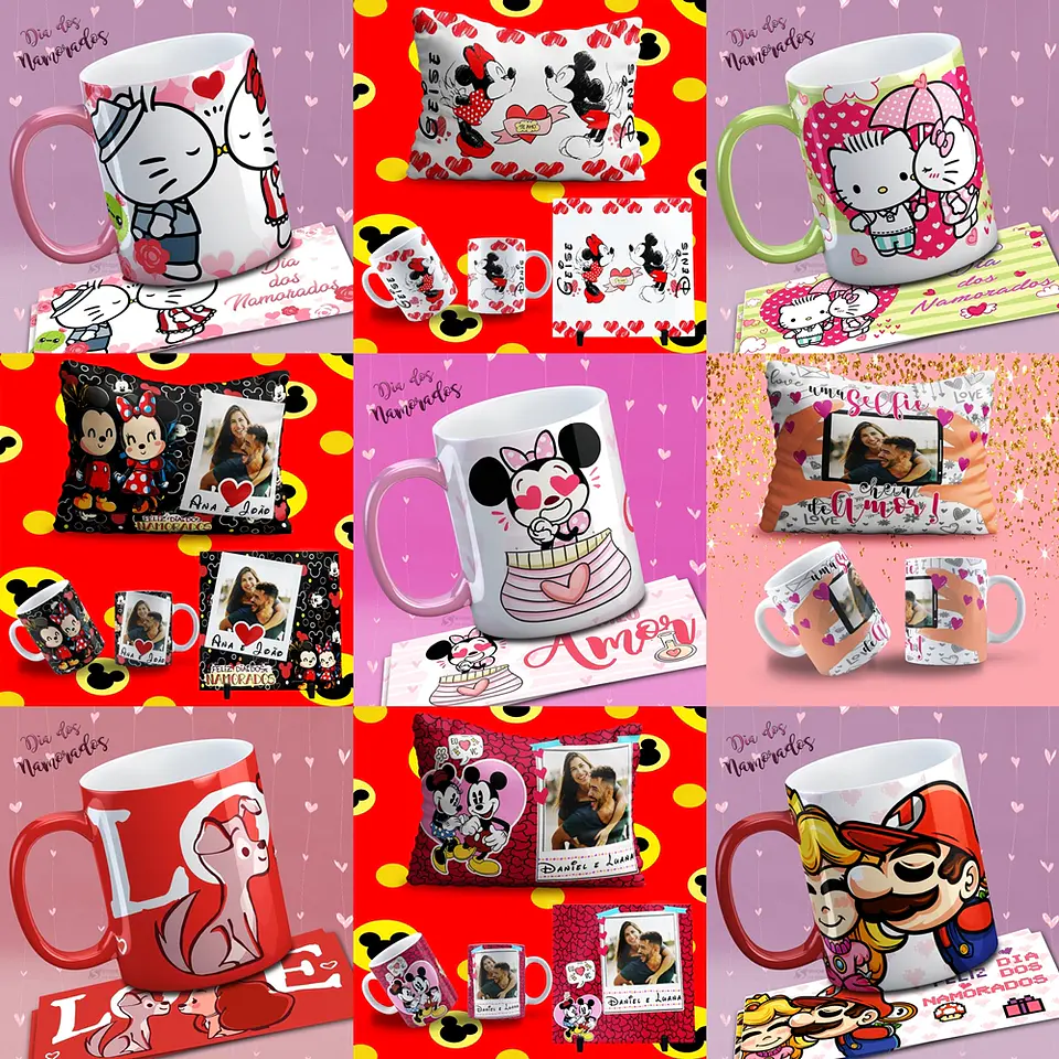 Arte Caneca Namorados 6.0 Pack Sublimação Arquivos 2