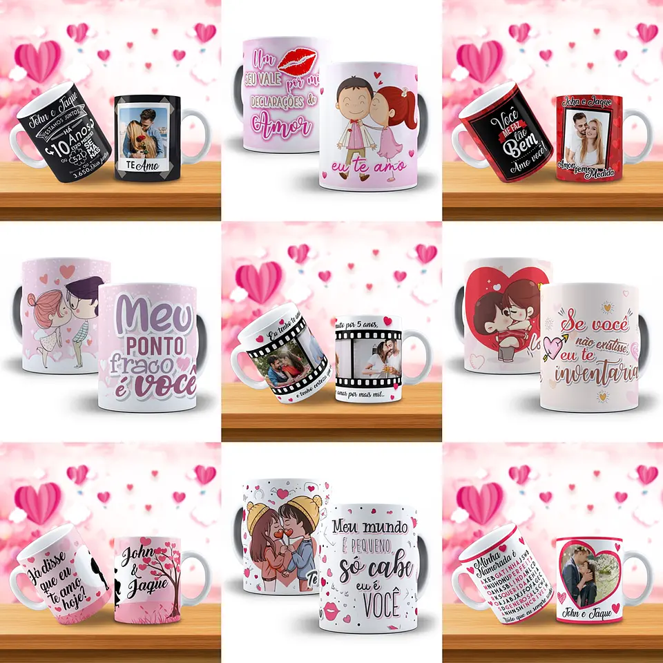 Arte Caneca Namorados 3.0 Pack Sublimação Arquivos 6