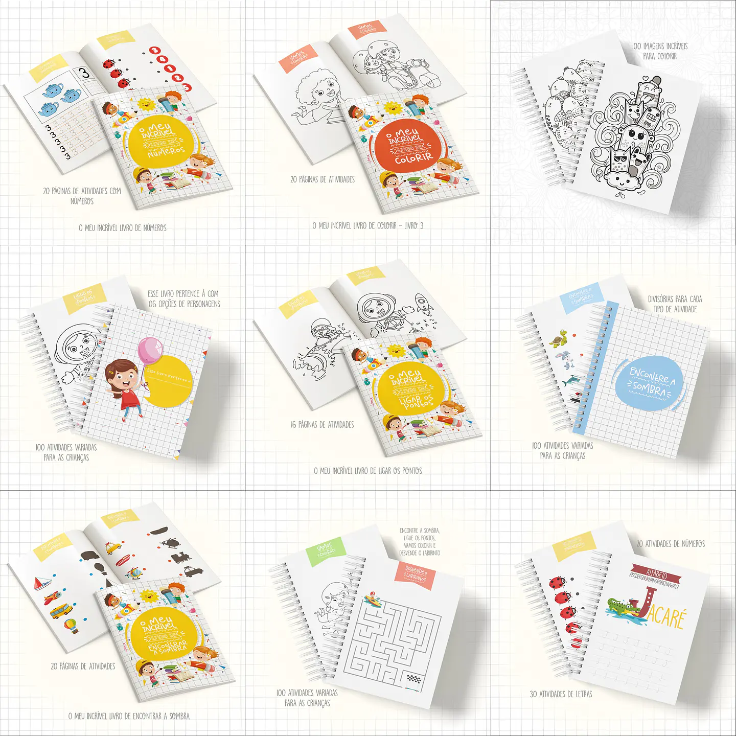 Pacote 8 Artes para Livros de Atividades Arquivo em Pdf/Png 3