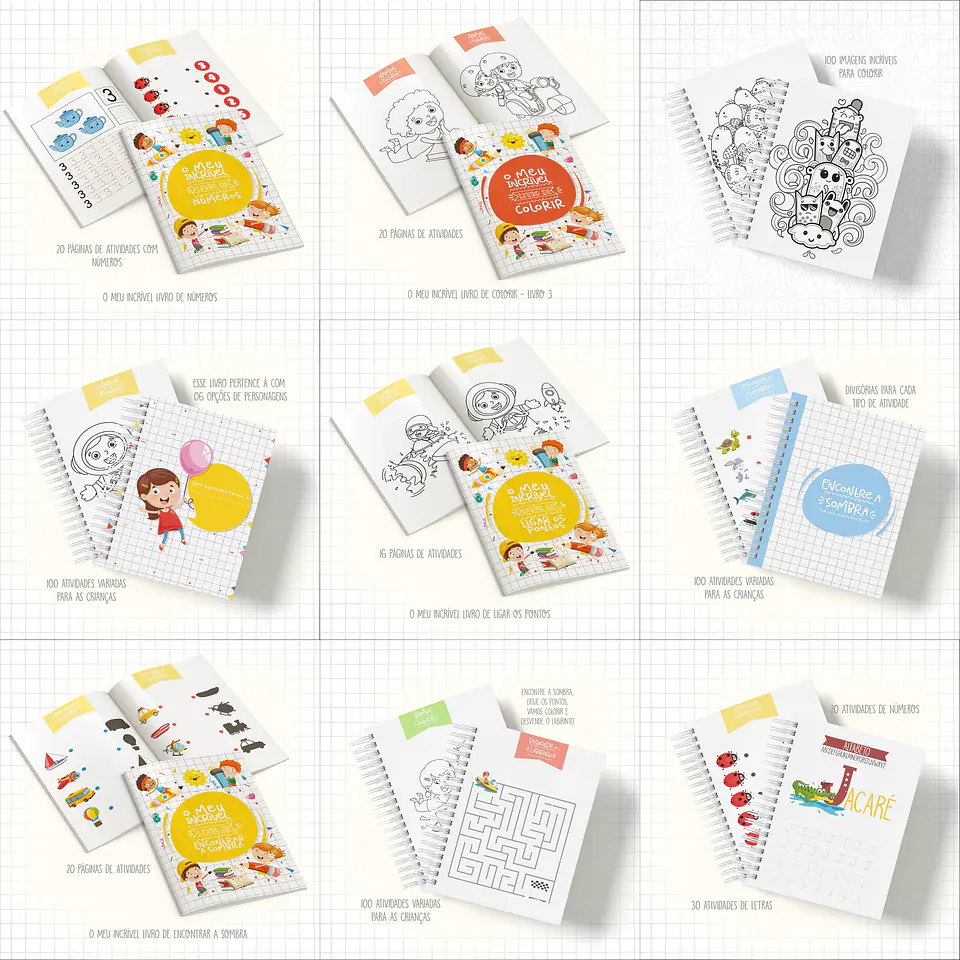 Pacote 8 Artes para Livros de Atividades Arquivo em Pdf/Png 3