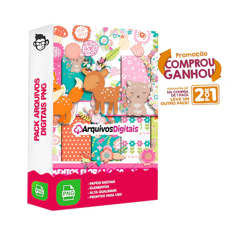 Kit Digital Floresta Encantada sem fundo Png