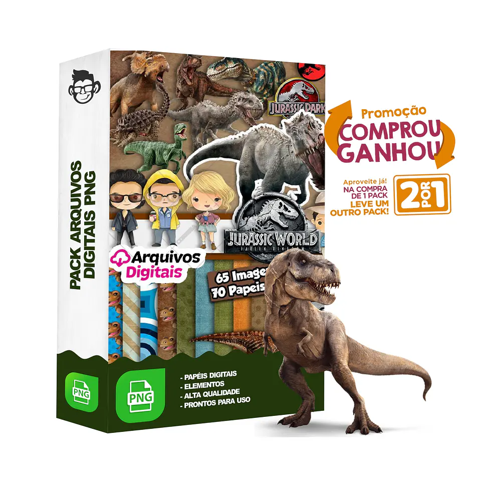 Kit Digital Jurassic World sem fundo Png 1