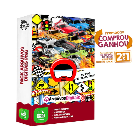 Kit Digital Hot Wheels sem fundo Png