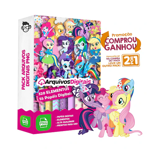 Kit Digital My Little Pony sem fundo Png