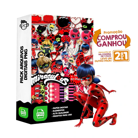 Kit Digital Miraculous sem fundo Png