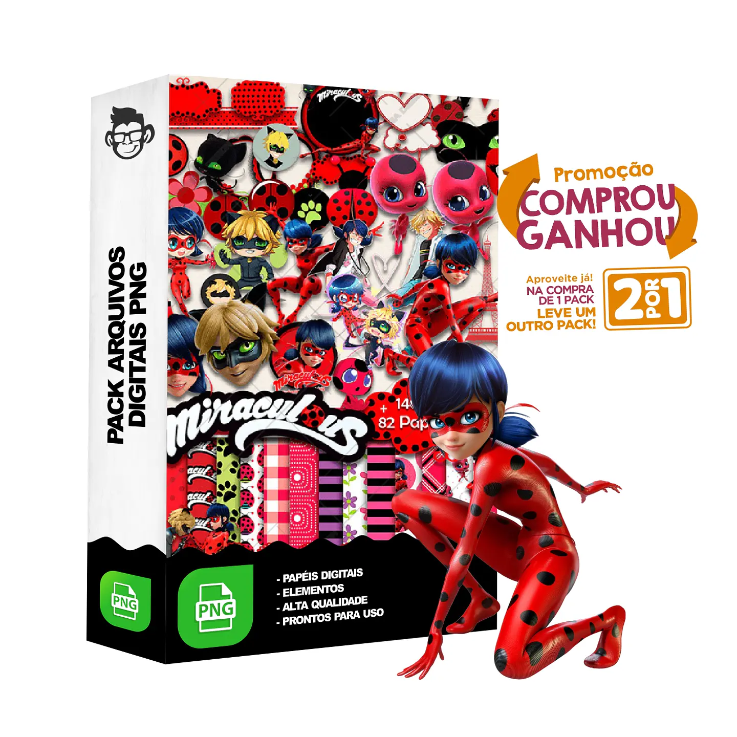 Kit Digital Miraculous sem fundo Png 1