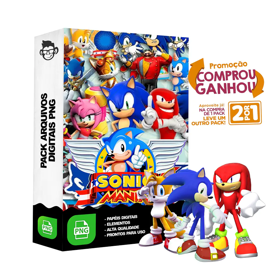 Kit Digital Sonic sem fundo Png 1