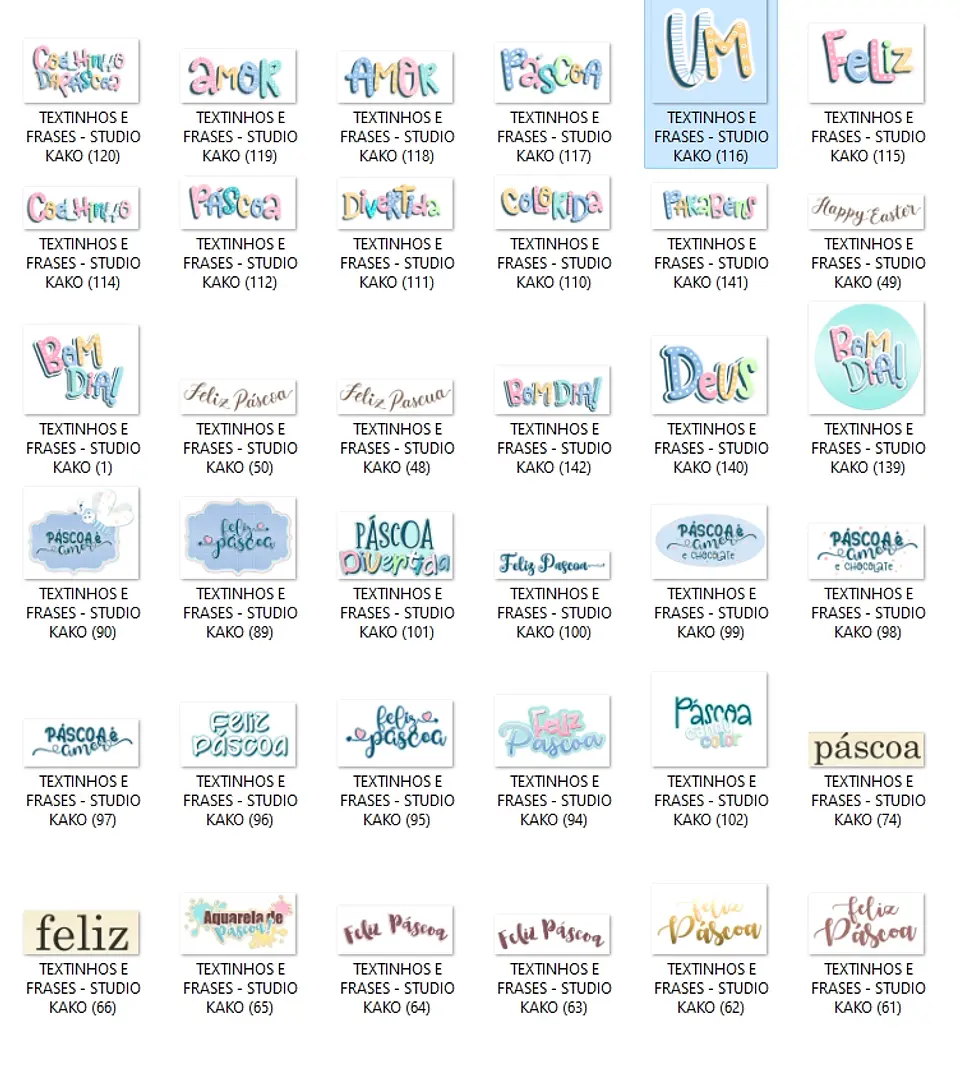 Kit Digital Páscoa Completo sem fundo Png 4