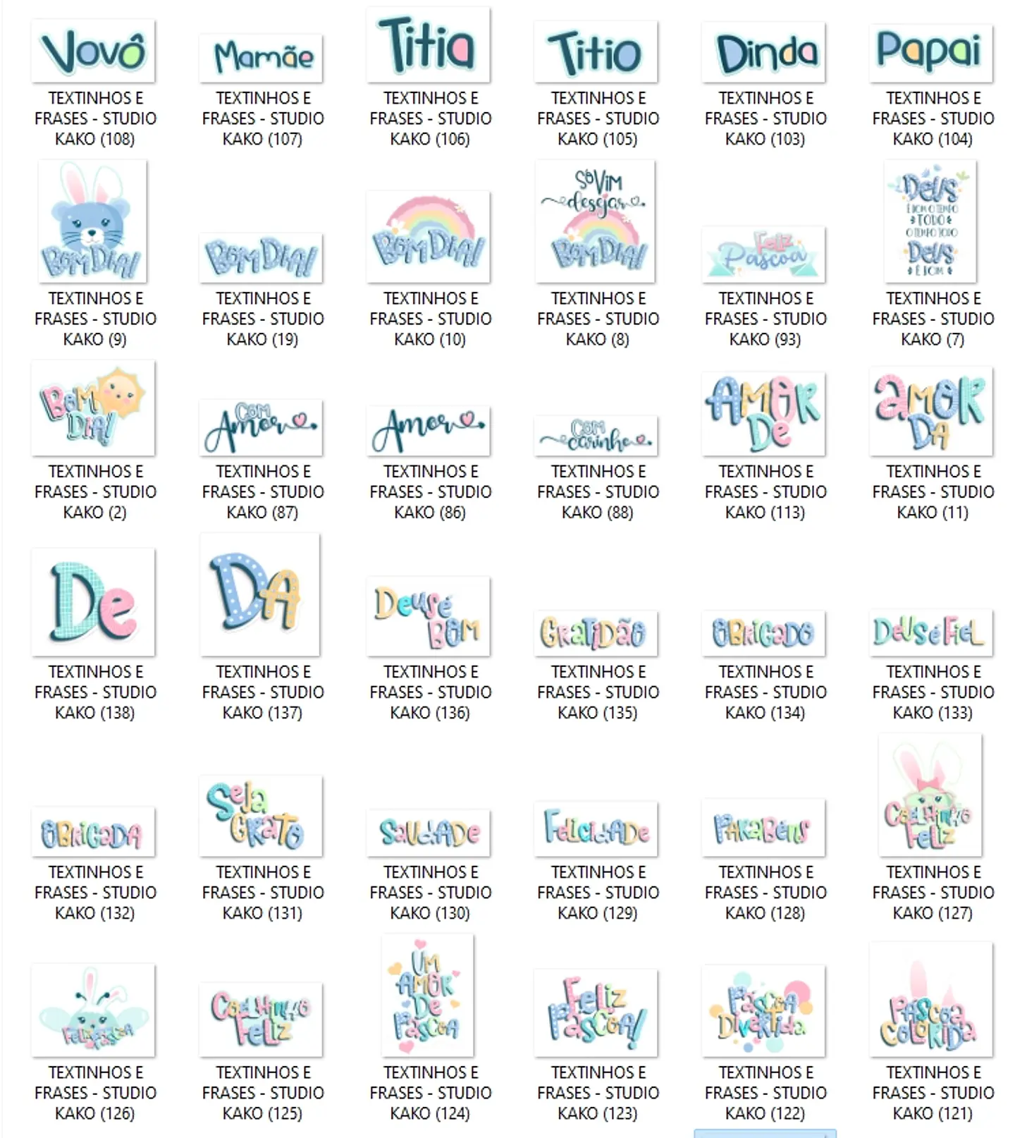 Kit Digital Páscoa Completo sem fundo Png 5