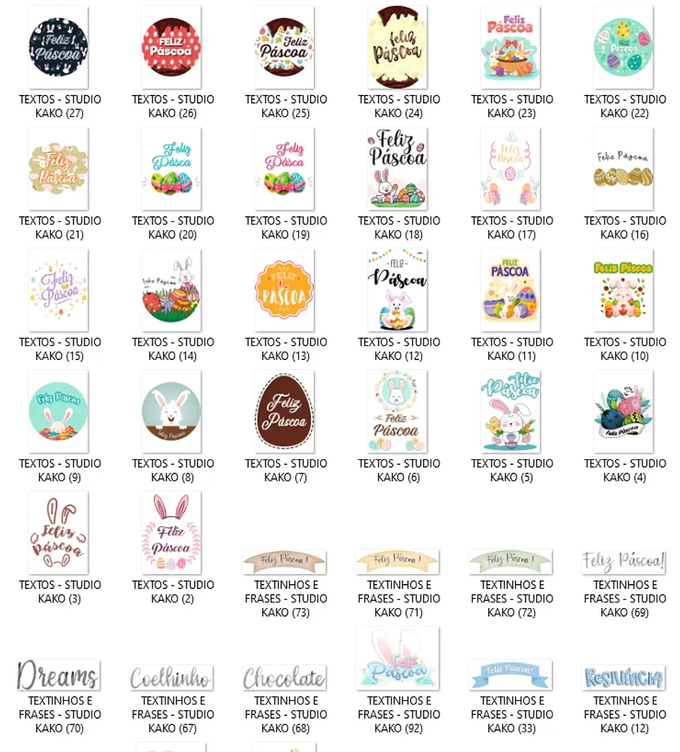 Kit Digital Páscoa Completo sem fundo Png 7