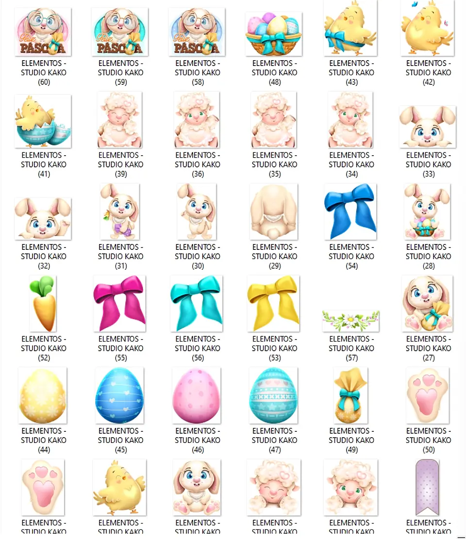Kit Digital Páscoa Completo sem fundo Png 9