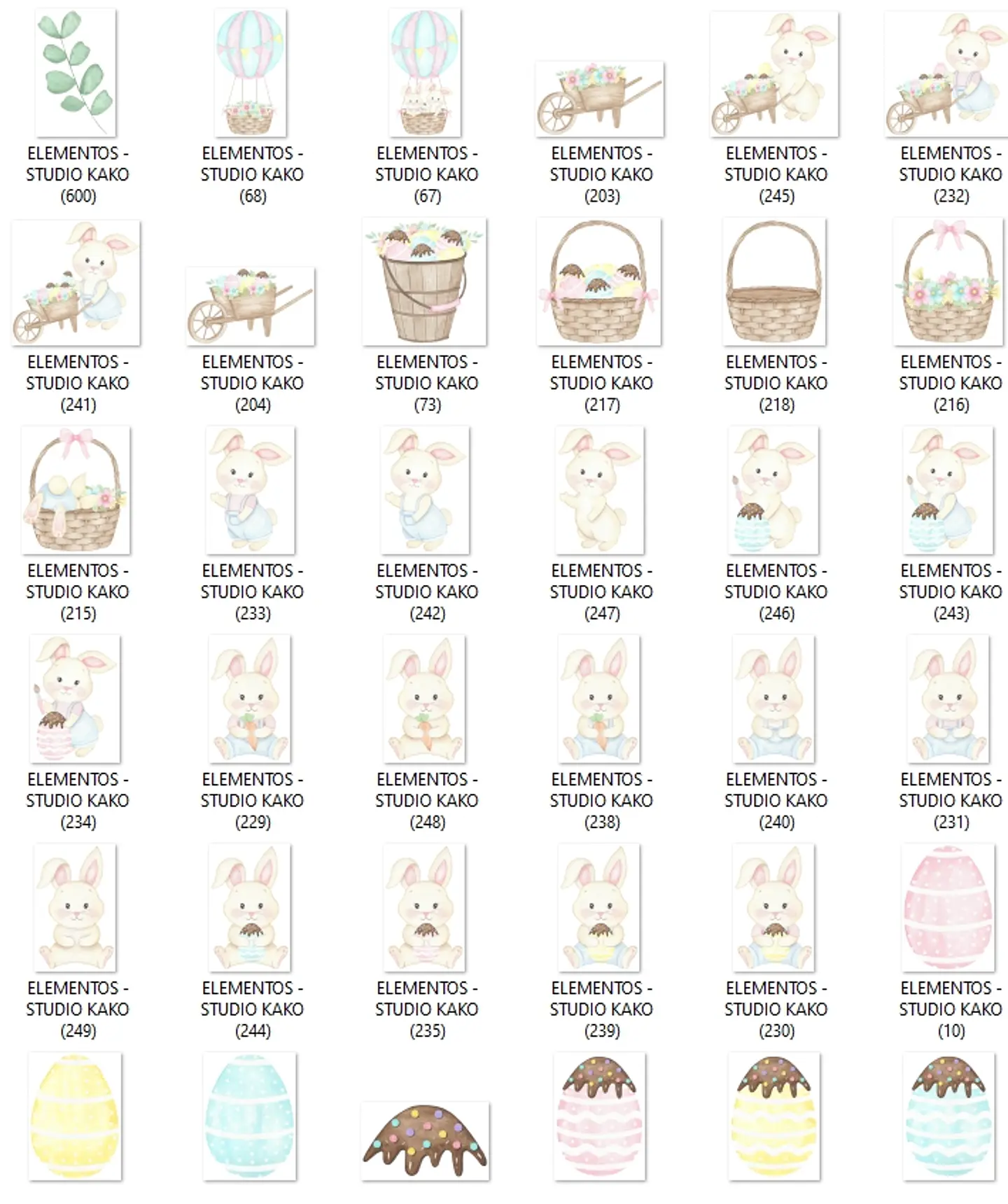 Kit Digital Páscoa Completo sem fundo Png 11