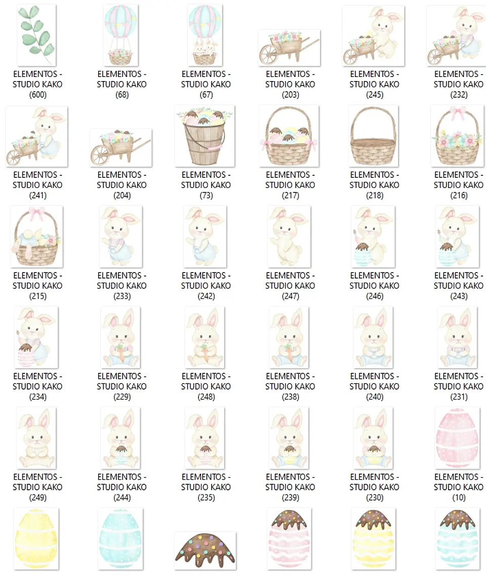 Kit Digital Páscoa Completo sem fundo Png 11