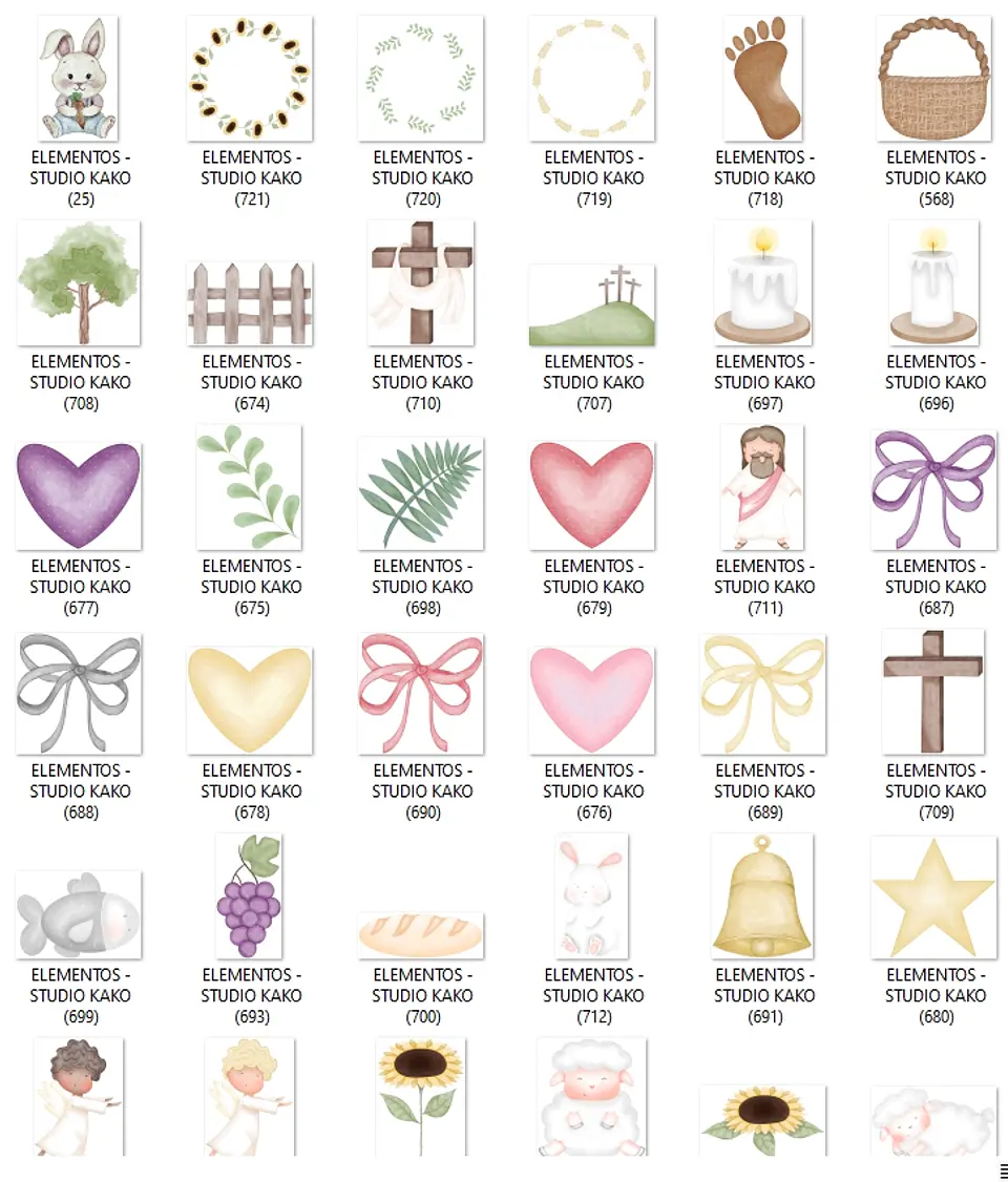 Kit Digital Páscoa Completo sem fundo Png 13