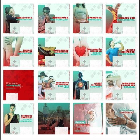 130 Artes Mídias Sociais Cardiologista Editáveis Photoshop