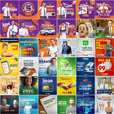 400 Artes Mídias Sociais Campanha Politica Eleitoral Editáveis Photoshop