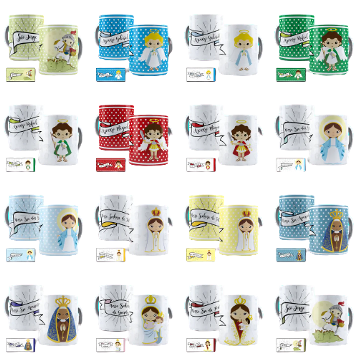 40 Artes para Caneca Estampas Santinhos Santos Catolico Editável em Corel Draw 1
