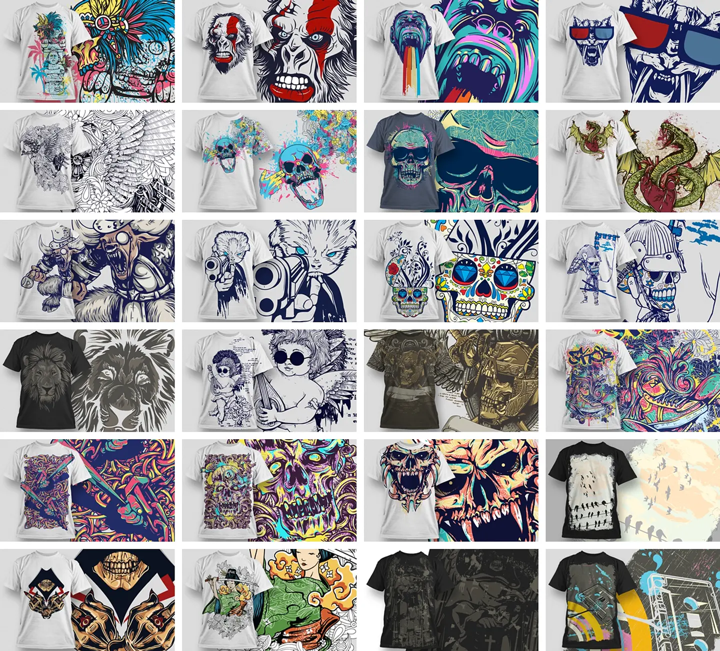 80 Artes para Estampas Camisa T-shirt Editável em Corel Draw 1