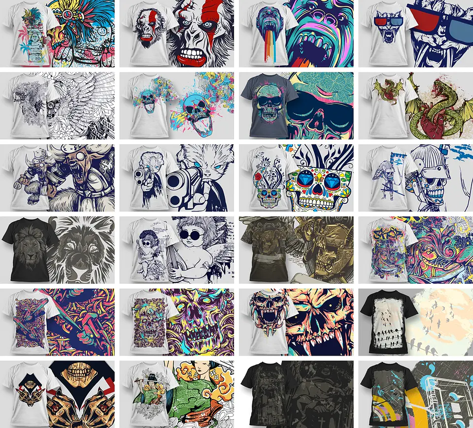 80 Artes para Estampas Camisa T-shirt Editável em Corel Draw 1