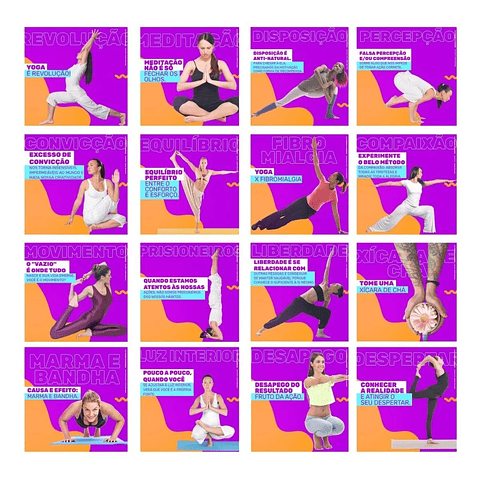 130 Artes Mídias Sociais Yoga Editáveis Photoshop + Png