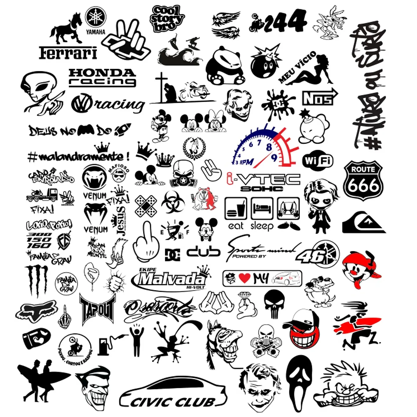 2600 Artes Recorte Vetores Adesivos Desenhos Editável em Corel Draw 2