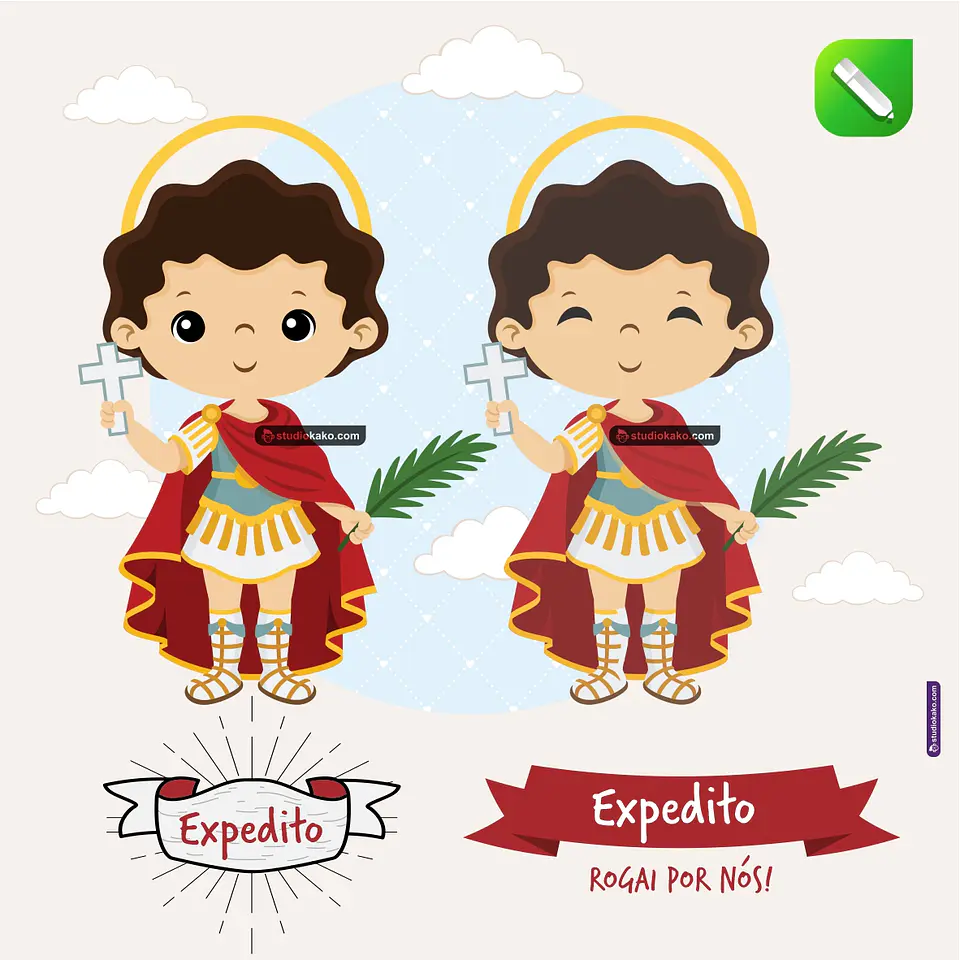 Kit Digital Vetor Santinhos Santo Expedito Editaveis + Png 1