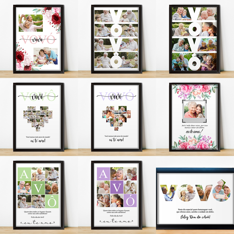 10 Artes para Quadros Dia dos Avós Arquivo em Jpge/Png 1