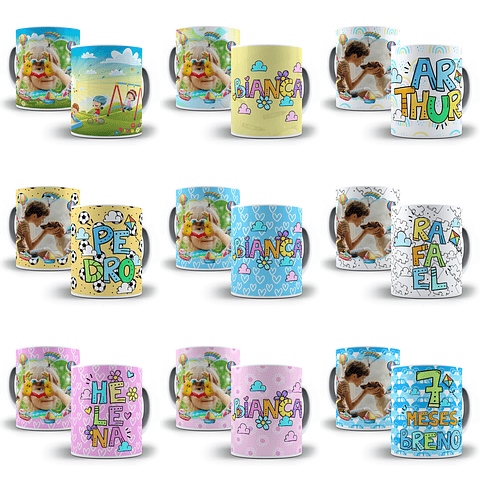 20 Artes para Caneca Infantil Crianças Sublimação Arquivo em Jpge/Png