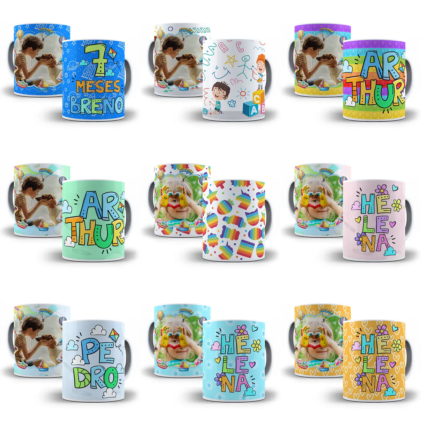 20 Artes para Caneca Infantil Crianças Sublimação Arquivo em Jpge/Png 2