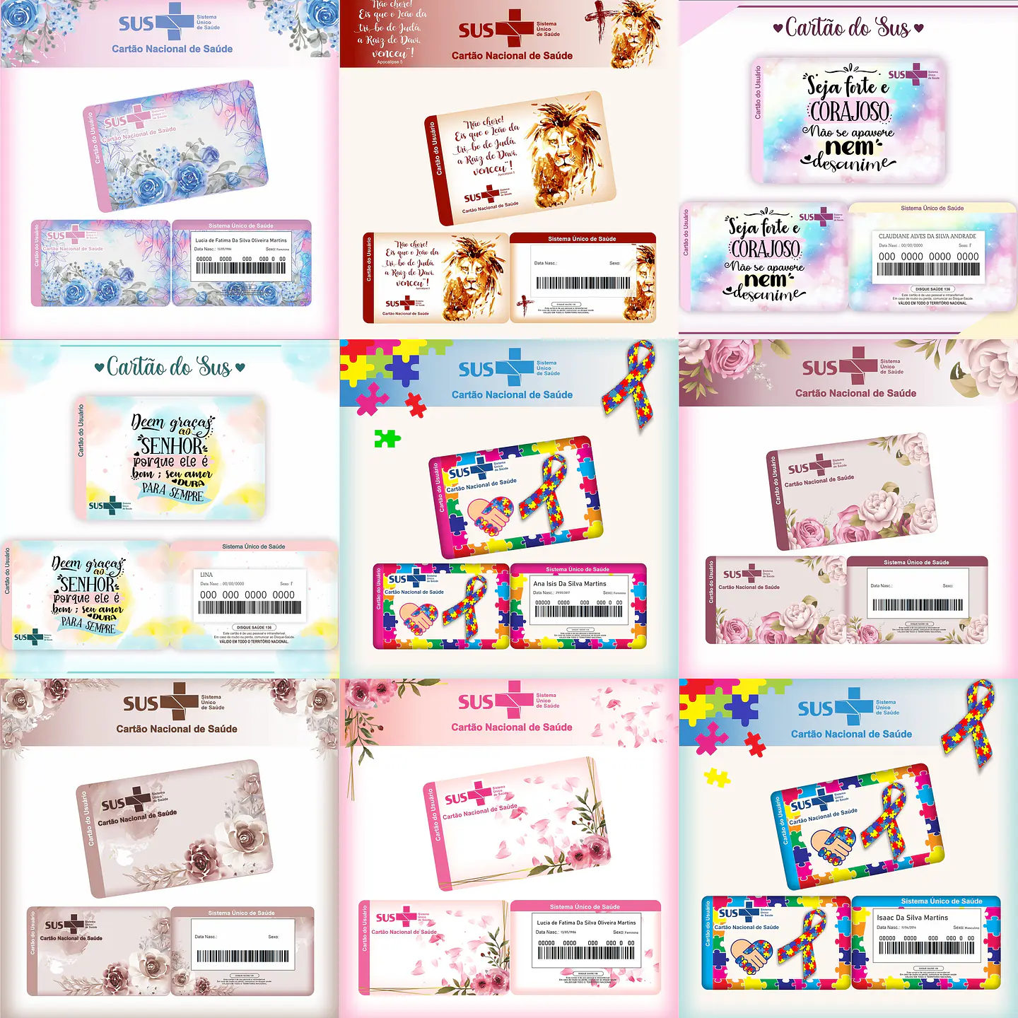 32 Artes para Cartão SUS Adulto Arquivo em Png 1