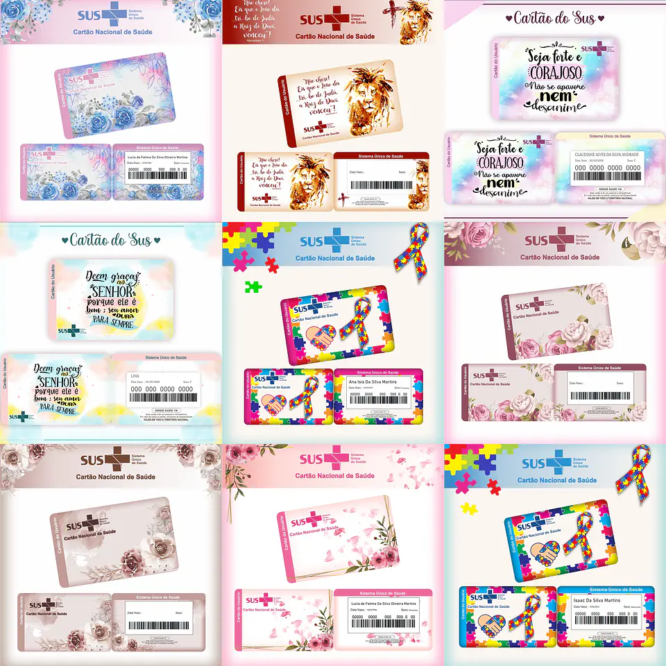 32 Artes para Cartão SUS Adulto Arquivo em Png 1