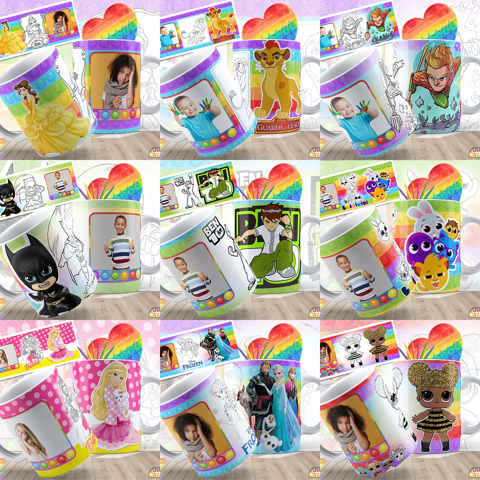 43 Artes Caneca Dia das Crianças Sublimação Editável em Photoshop 1