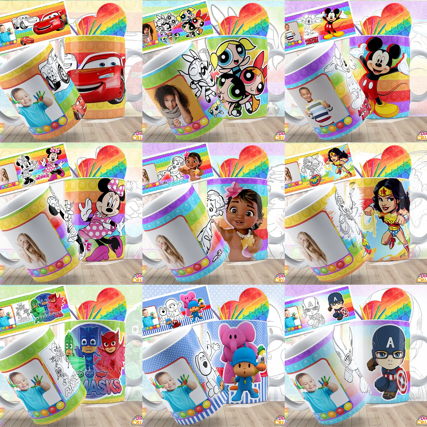 43 Artes Caneca Dia das Crianças Sublimação Editável em Photoshop 3