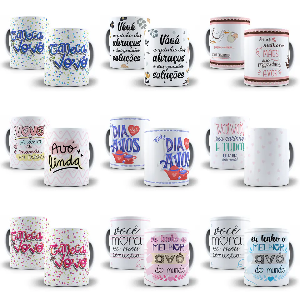 234 Artes para Caneca Dia dos Avós Sublimação Arquivo em Jpge/Png 1