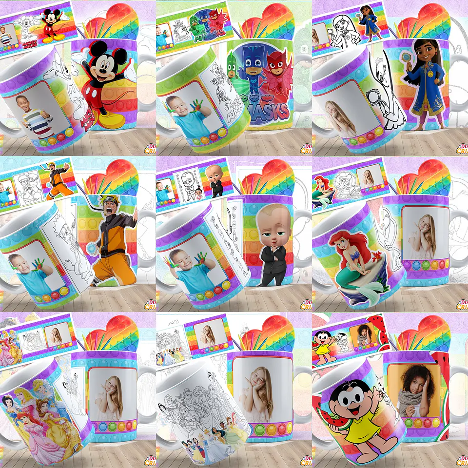 43 Artes Caneca Dia das Crianças Sublimação Editável em Photoshop 5
