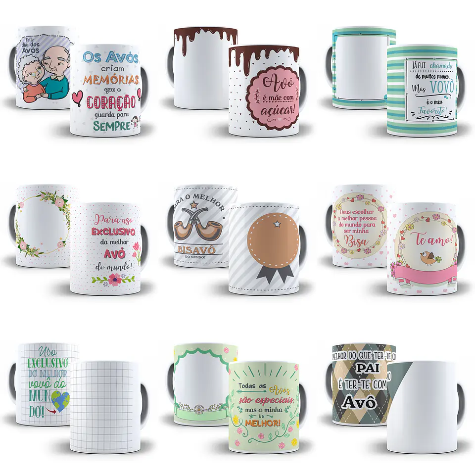 234 Artes para Caneca Dia dos Avós Sublimação Arquivo em Jpge/Png 2
