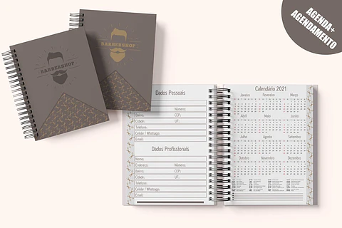 Arte para Agenda Barbearia Shop PDF 2022