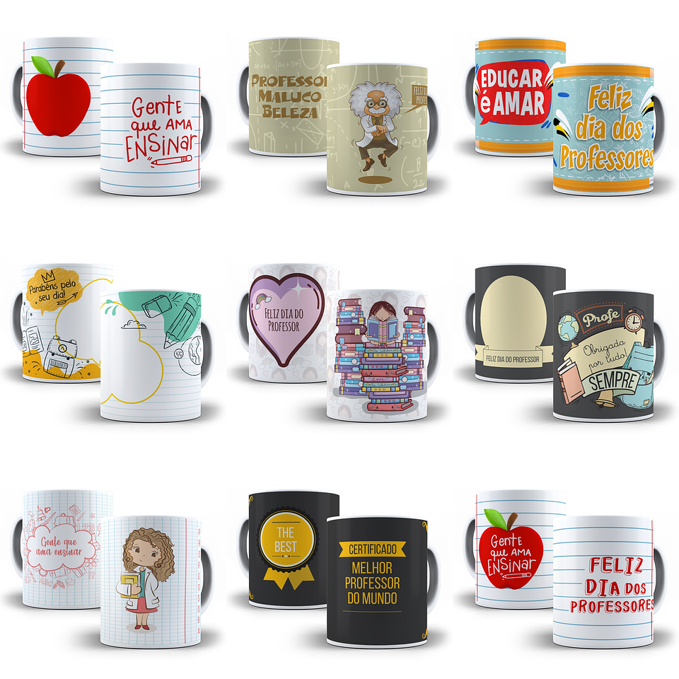 170 Artes para Sublimação Dia dos Professores Editável em Corel Draw 3