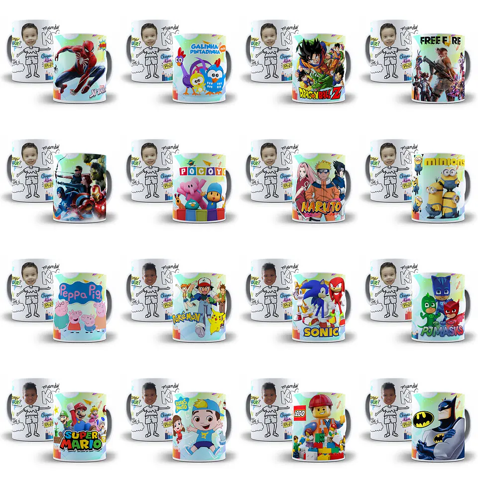 210 Artes para Caneca Dia das Crianças Sublimação Arquivo em Jpge/Png 3